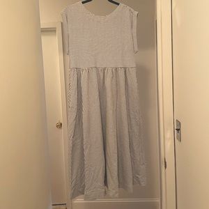 Anthropologie Maeve Striped Seersucker Dress With Pockets